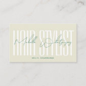 Monogram kapsalon modern script visitekaartje (Voorkant)