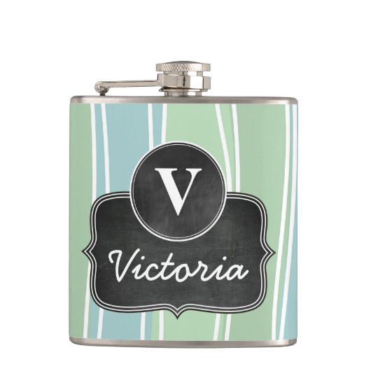 Monogram karton van het klapplank heupfles (Voorkant)