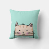 Monogram Kat Patroon Naam Baby Kussen (Achterkant)