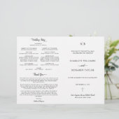 Monogram katholieke bruiloft met programma voor vo (Staand voorkant)