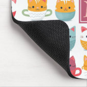 Monogram Katten Thee Cups Koffie Mokken Girly Patr Muismat (Hoek)