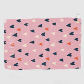 Monogram Kawaii Cute Hearts Pattern Golfhanddoek (Horizontaal)