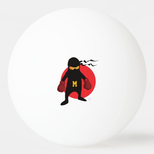 Monogram. Kawaii Cute Ninja voor Nerd Geek. Pingpongbal (Voorkant)