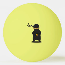 Monogram. Kawaii Cute Ninja voor Nerd Geek. Pingpongbal