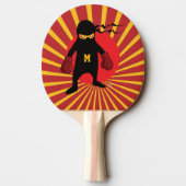 Monogram. Kawaii Cute Ninja voor Nerd Geek. Tafeltennisbatje (Achterkant)