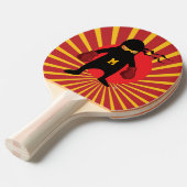 Monogram. Kawaii Cute Ninja voor Nerd Geek. Tafeltennisbatje (Voorkant Gekanteld)