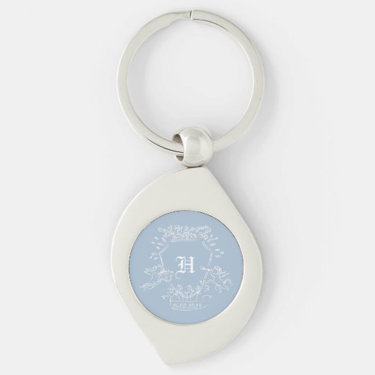 Monogram Keepsake Blue-Sleutelhanger Sleutelhanger (Voorkant)