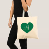 Monogram Kelly groen hart Tote Bag (Voorkant (product))
