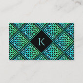 Monogram Keltisch Blauw Groen Visitekaartje (Voorkant)