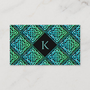Monogram Keltisch Blauw Groen Visitekaartje