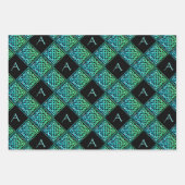 Monogram Keltisch Verpakkingsdocument Reeks van 3 Inpakpapier Vel (Voorkant 3)