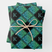 Monogram Keltisch Verpakkingsdocument Reeks van 3 Inpakpapier Vel (In situ)