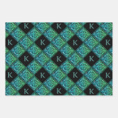 Monogram Keltisch Verpakkingsdocument Reeks van 3 Inpakpapier Vel (Voorkant)