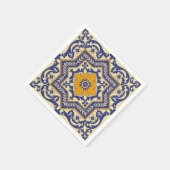 Monogram Keramische Azulejo Stijl Blauwe servetten (Hoek)