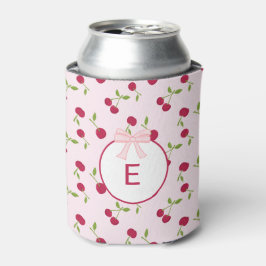 Monogram Kers Coquette Roze Aangepast Schattig Blikjeskoeler