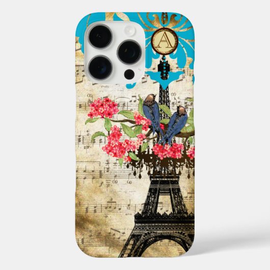 Monogram Kersenbloesem Liefde Vogel Kroonluchter Case-Mate iPhone Case (Achterkant)