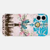 Monogram Kersenbloesem Vogel Kroonluchter iPhone Case-Mate iPhone Case (Achterkant (horizontaal))