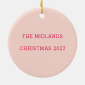 Monogram Kerst Bold Kleurrijke Krans Keramisch Ornament (Achterkant)