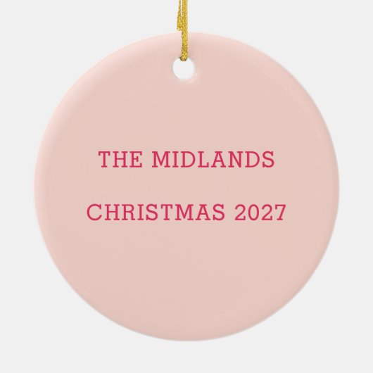 Monogram Kerst Bold Kleurrijke Krans Keramisch Ornament (Achterkant)