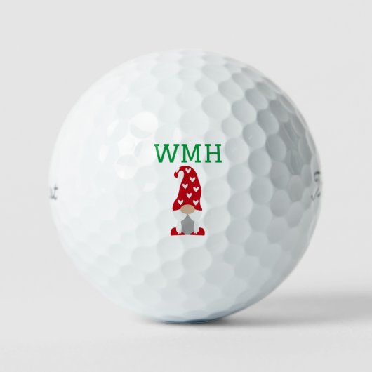 Monogram Kerst Elf Golf Ball Golfballen (Voorkant)