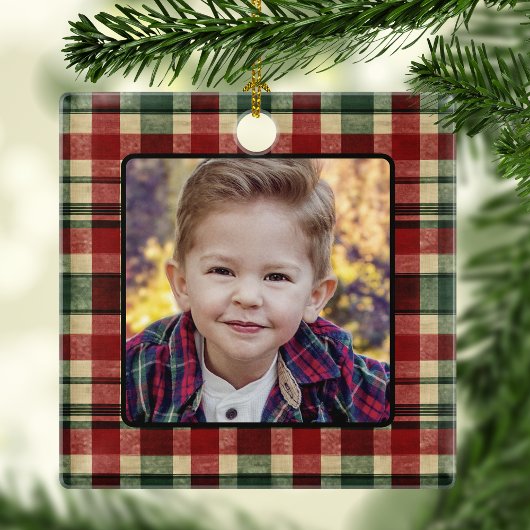 Monogram Kerst Elf Photo Tree Keramisch Ornament