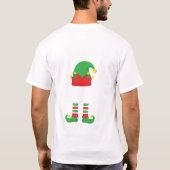Monogram Kerst Elf Rood Groen Unisex T-shirt (Achterkant)