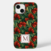 Monogram Kerst Groen Rood Art Noveau Case-Mate iPhone Case (Achterkant)