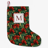 Monogram Kerst Groen Rood Art Noveau Kleine Kerstsok (Voorkant)
