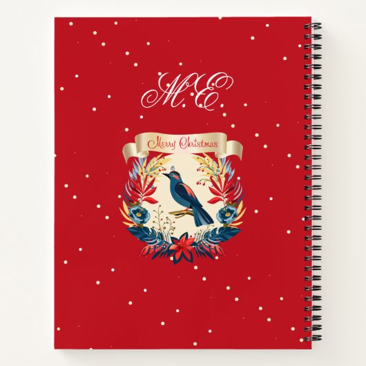 Monogram Kerst Lekker Eet Recept Persoonlijk Notitieboek (Achterkant)