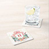 Monogram Kerst Notenkraker Crest Kartonnen Onderzetters (Insitu)