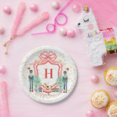 Monogram Kerst Notenkraker Crest Papieren Bordje (Feest)