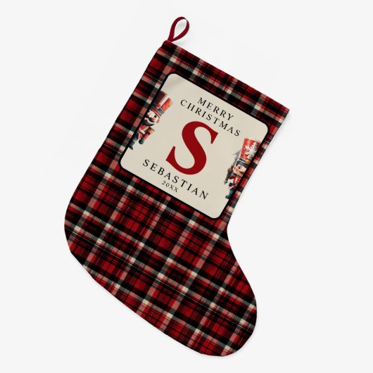 Monogram Kerst Notenkraker Kerstmis Grote Kerstsok (Voorkant (Hangend))