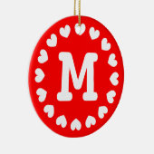 Monogram Kerst ornament met naam initialen (Rechts)