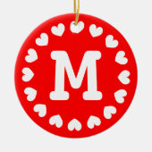 Monogram Kerst ornament met naam initialen (Voorkant)