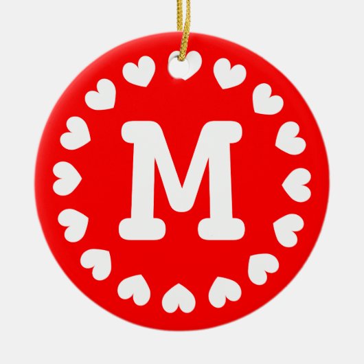 Monogram Kerst ornament met naam initialen (Voorkant)
