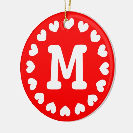 Monogram Kerst ornament met naam initialen (Links)