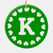 Monogram Kerst ornament met naam initialen (Achterkant)