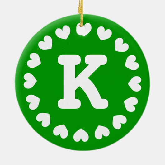 Monogram Kerst ornament met naam initialen (Achterkant)