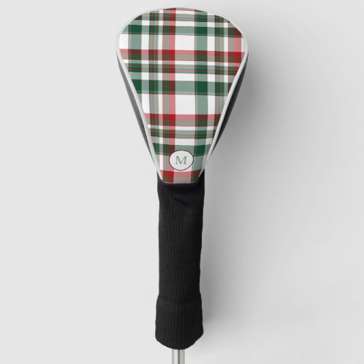 Monogram Kerst rood en groen geplakt Golfheadcover (Voorkant)