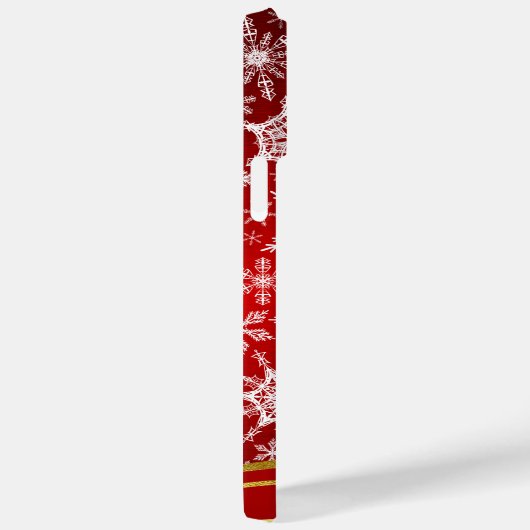 Monogram Kerst Rood Goud Wit Sneeuwvlokken Case-Mate iPhone Case (Achterkant / Rechts)