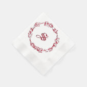 Monogram Kerst Rood Servet (Hoek)