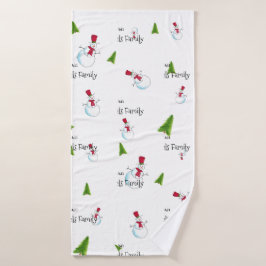 Monogram Kerst Sneeuwman Handdoek