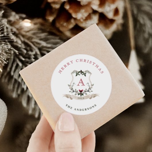  monogram Kerst sticker