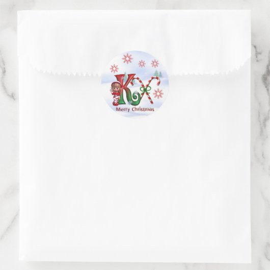 Monogram Kerst sticker K (Tas)