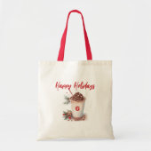 Monogram Kerst Vakantie Koffie Mingle Canvas tas (Voorkant)
