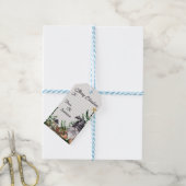 Monogram Kerst Waterverf Gnoom Cadeaulabel (Met Touw)