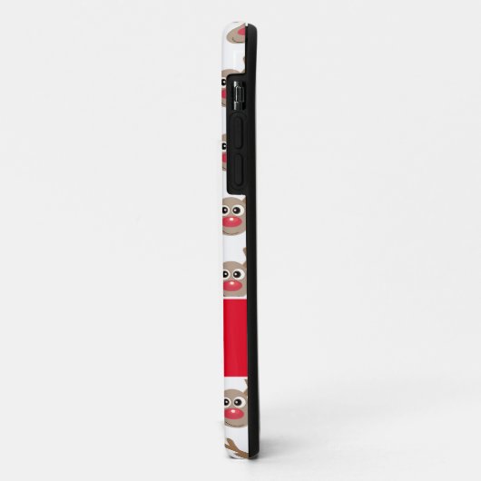 Monogram Kerst Wit Rood Schattige rendierpatroon Case-Mate iPhone Case (Achterkant/links)