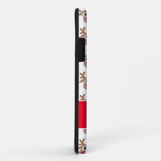 Monogram Kerst Wit Rood Schattige rendierpatroon Case-Mate iPhone Case (Achterkant/rechts)
