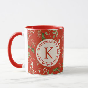 Monogram Kerst Woodlands Rood Mok