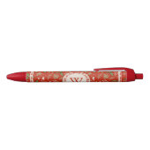Monogram Kerst Woodlands Rood Zwarte Inkt Pen (Bovenkant)